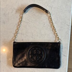 Black Leather Chain Shoulder Bag